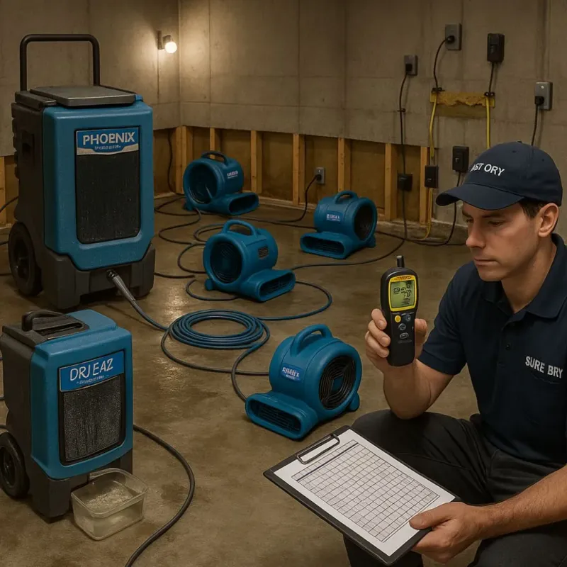 Structural Drying and Dehumidification process in Sunset, FL